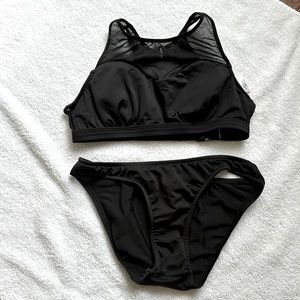 Venus Black Mesh Halter Top Bikini- size 2
